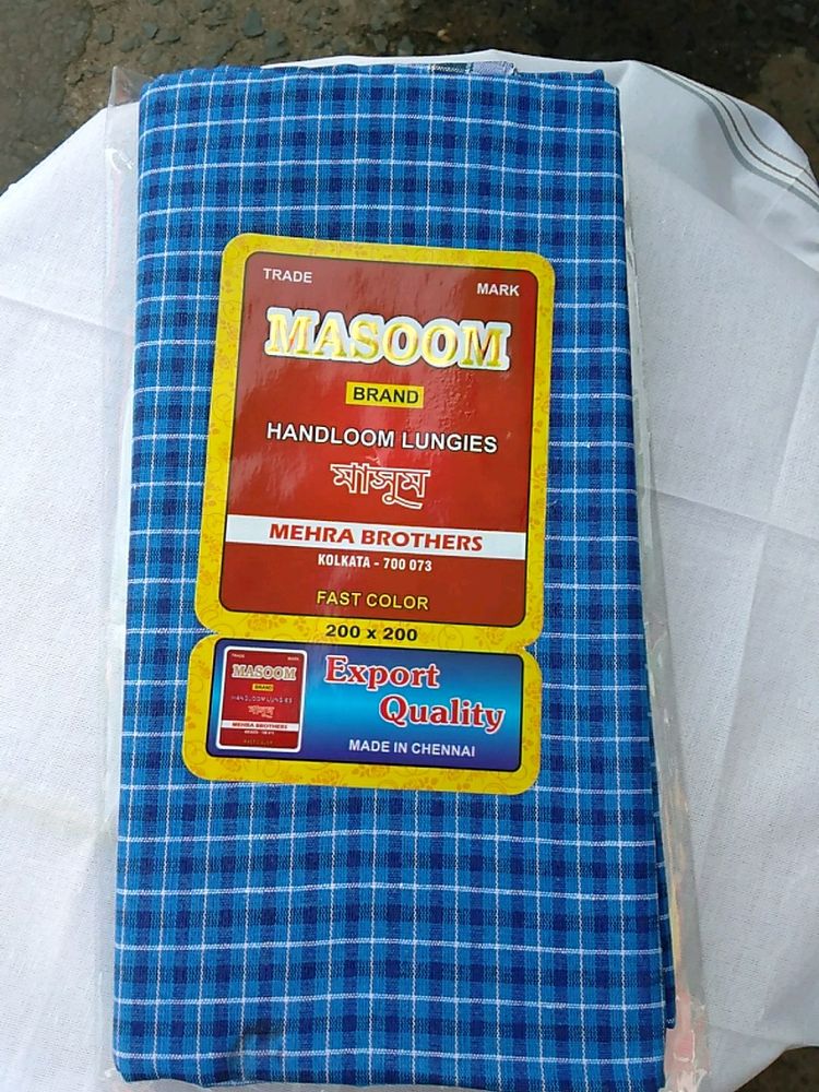 Masoom Handloom Lungi - Blue Check