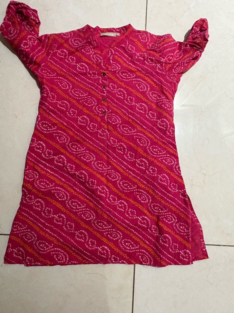 Pink Printed Kurti