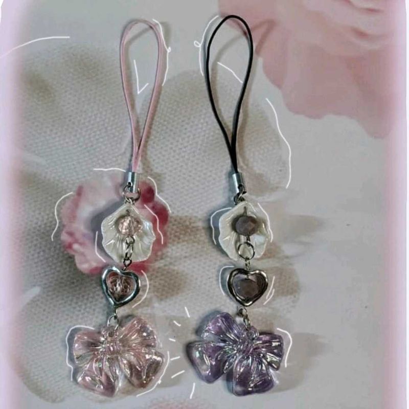 PINTERESTY DUO BOW PHONE CHARMS ♡₊˚ 🦢