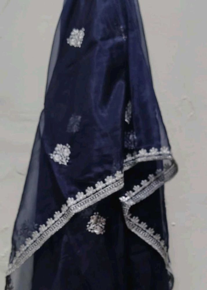 Elegant Navy Blue Dupatta