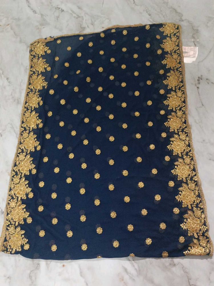 Elegant Navy Blue Dupatta