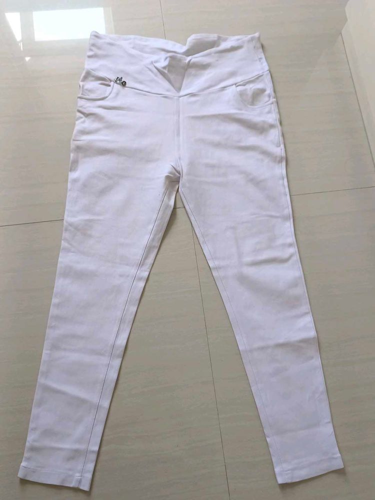 White Casual Pants