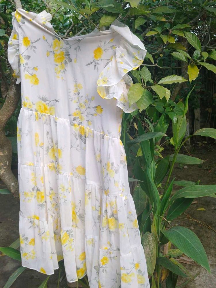 Floral Print Ruffle Dress