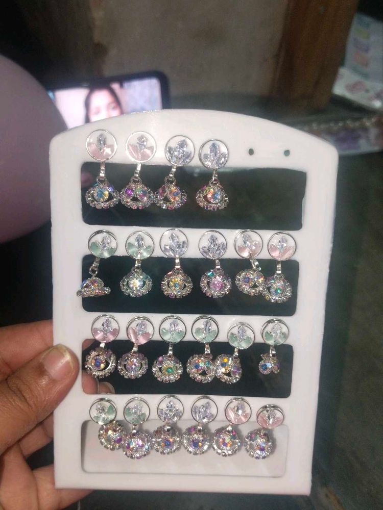Sparkling Drop Earrings pack of 2