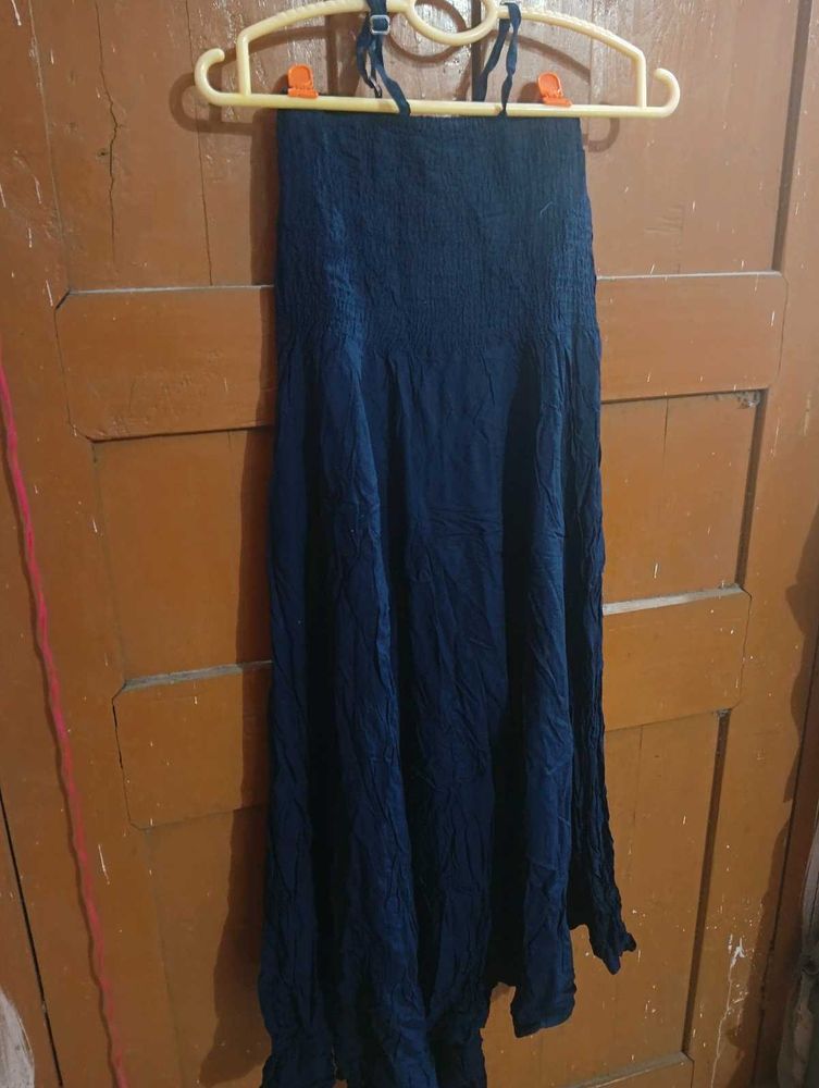 Sleeveless Navy Blue Dress