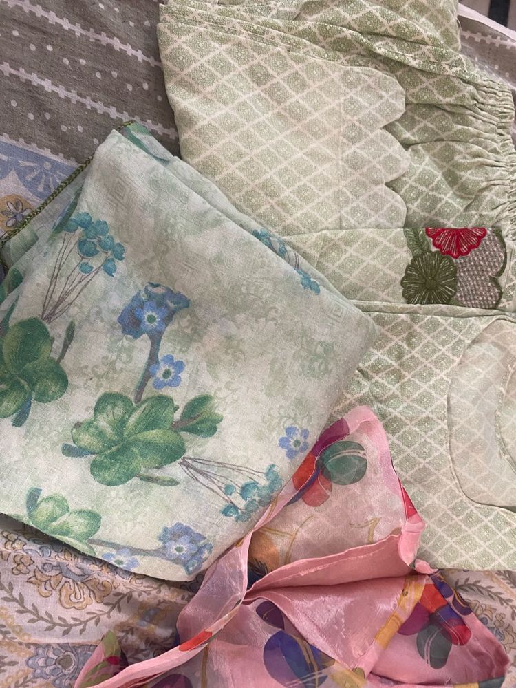 Floral Print Unstitched Suit