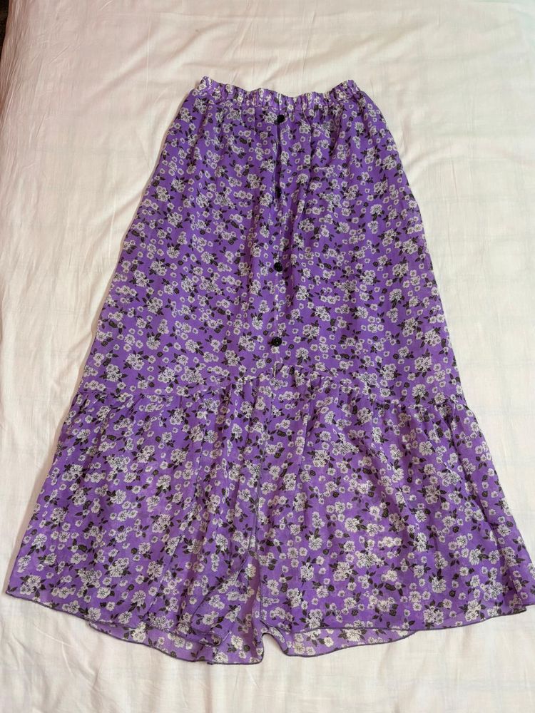 Floral Print Tiered Skirt