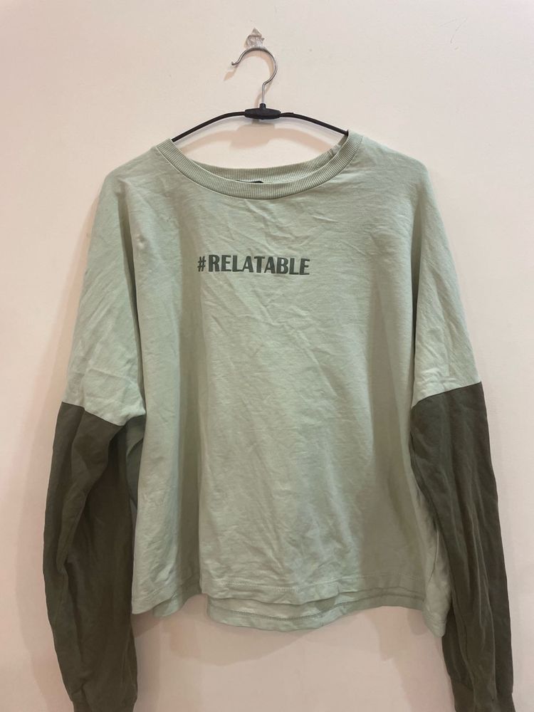 &#34;Relatable&#34; Color Block Long Sleeve Top