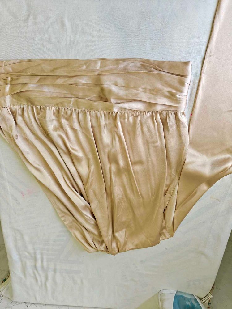 Golden party top for women one shoulder