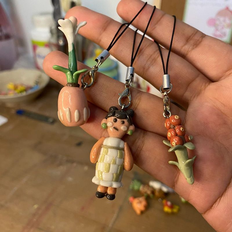 set of 3 Clay Charms