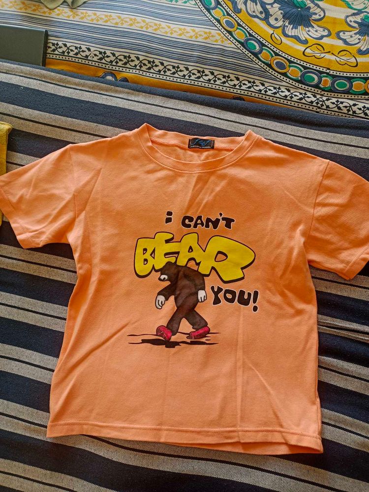 Orange 🧡 Tshirt With Print