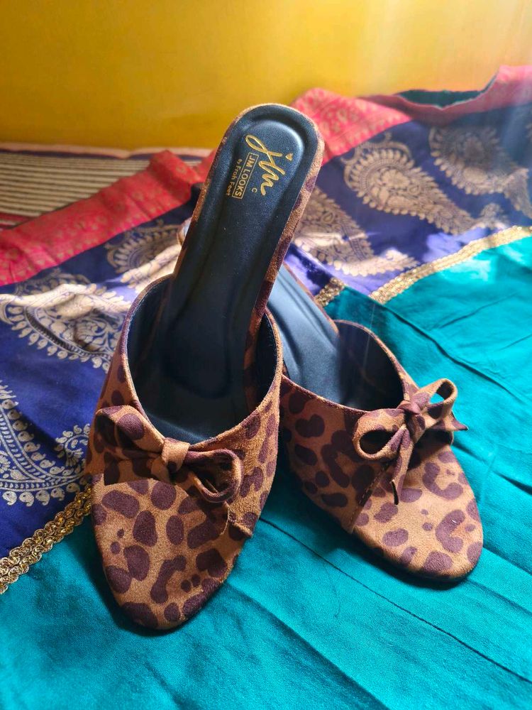 JLM Leopard Print Kitten Heels