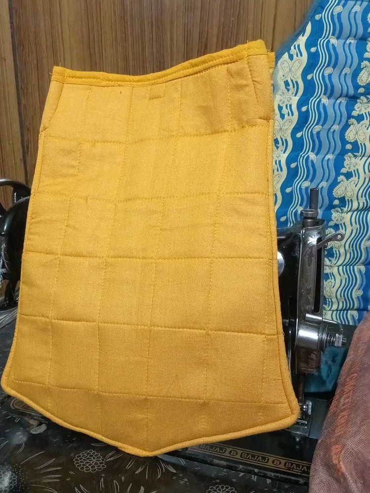 Mustard Quilted shoe bag