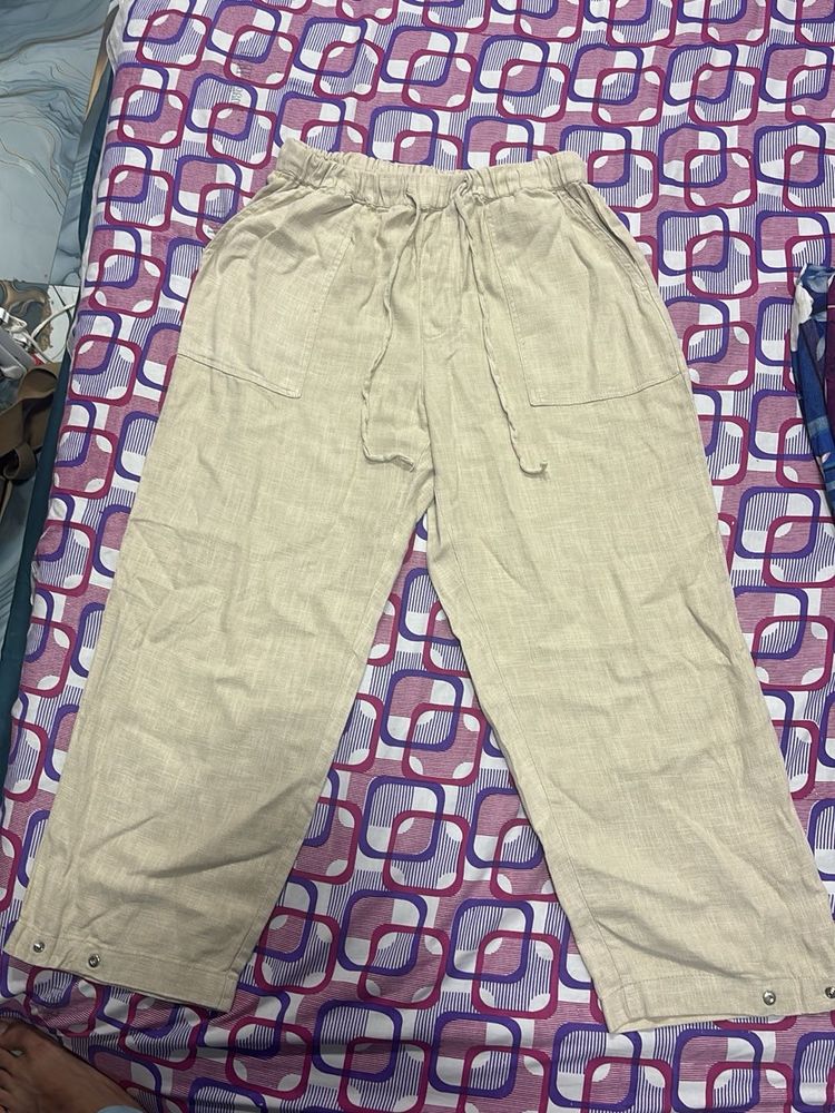 beigh linen pants Zara