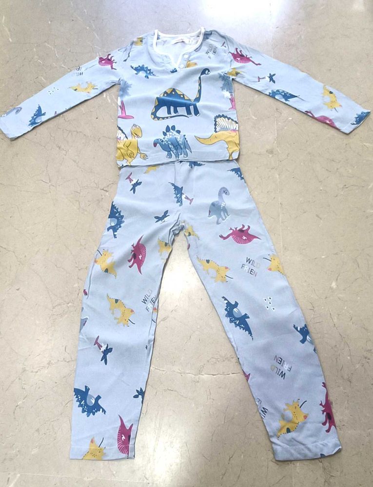Dinosaur Print Kids Pajama Set