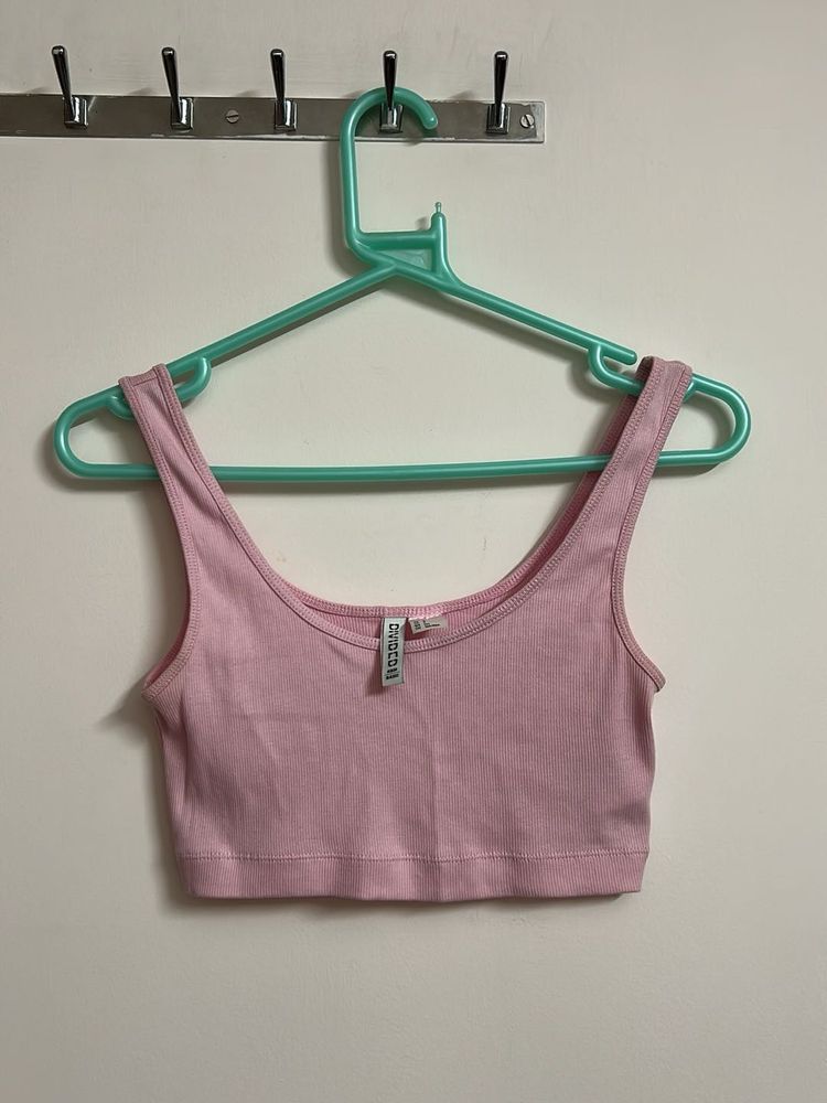 Pink Crop Tank Top