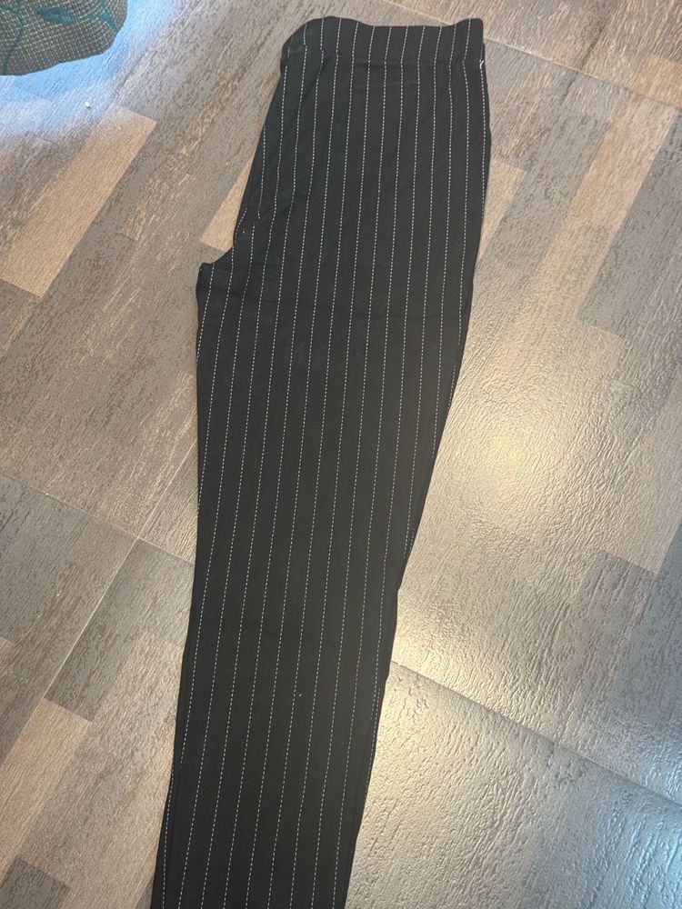 Black Trouser With White Lining In..