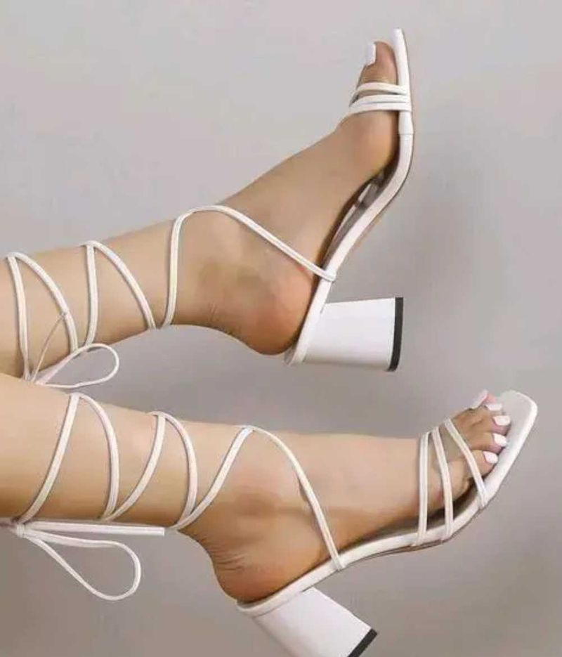 White Strappy Heels