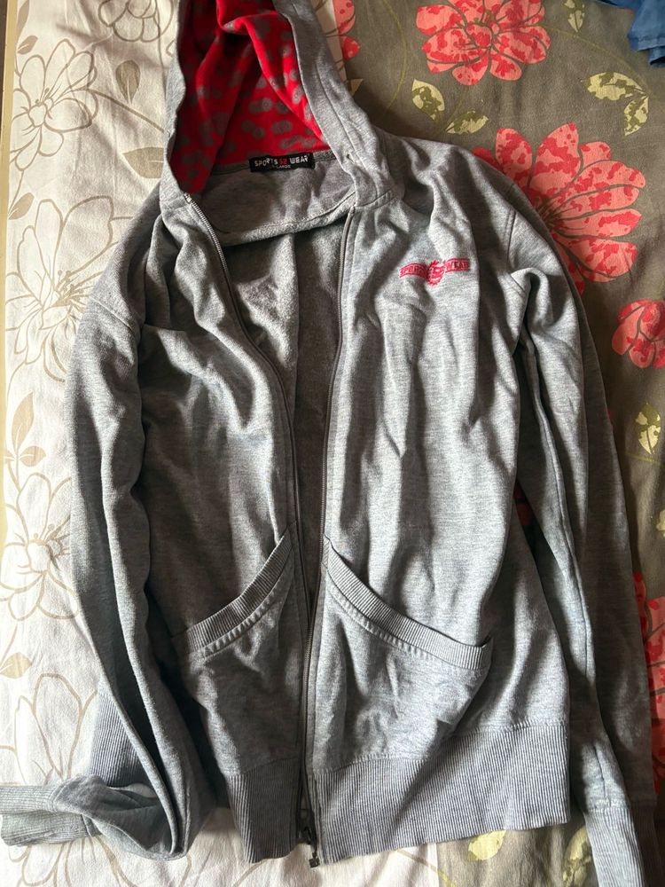 Grey Zip-Up Hoodie