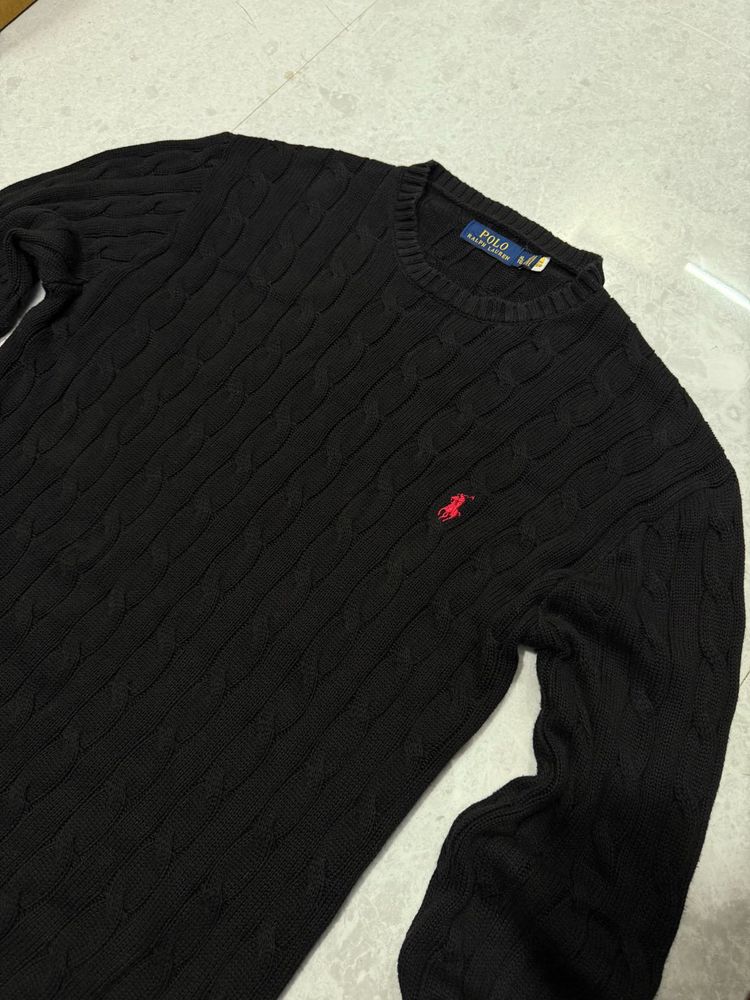 Ralph Lauren Black Cable-Knit Sweater