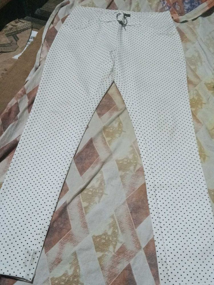 Polka Dot White Jeans