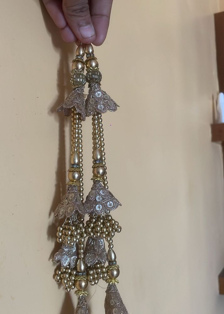 Golden Tassel Latkan Pair , lehenga/ blouse Latka