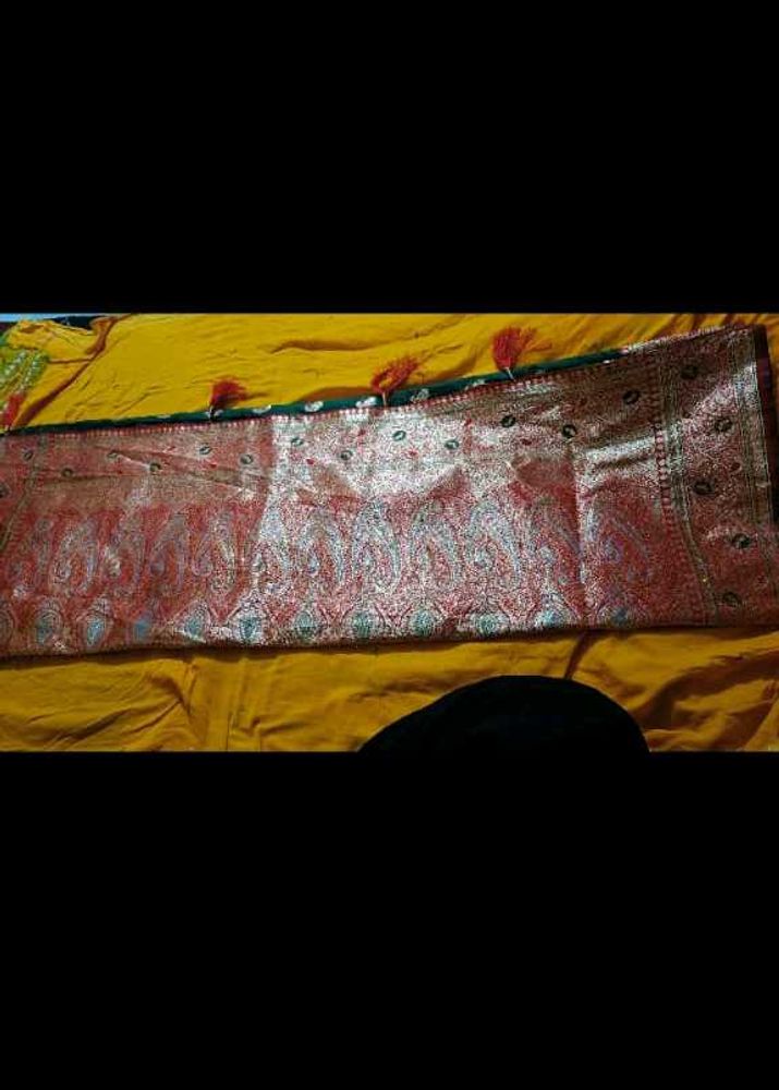 Pure silk banarsi saree with stitched blouse