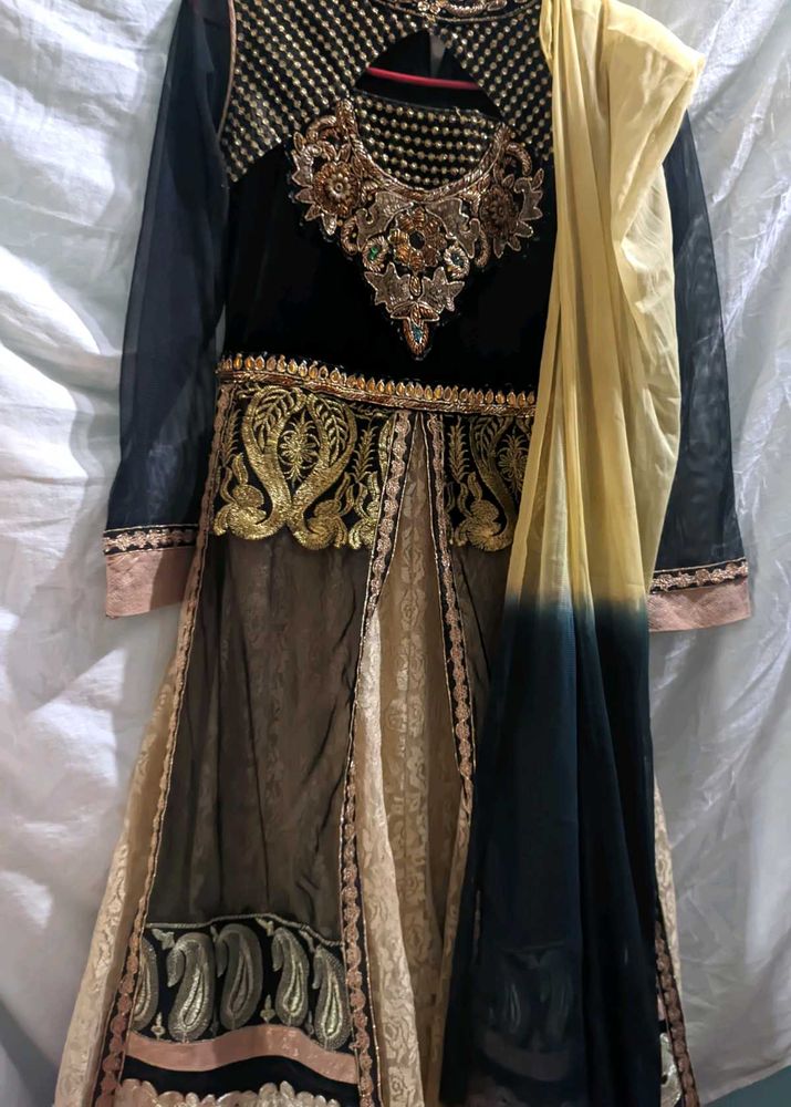 New Black And Golden Gown