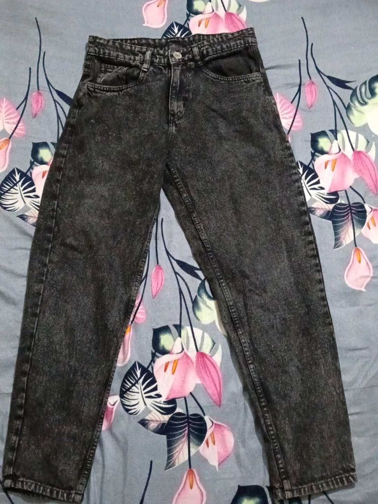 Acid Wash Black Jeans