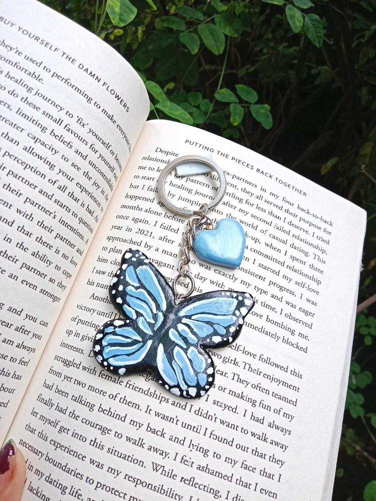 Butterfly &amp; Heart Keychain