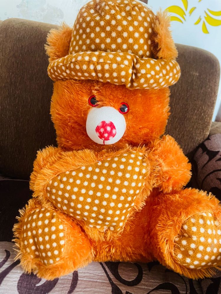 Orange Teddy Bear with Hat