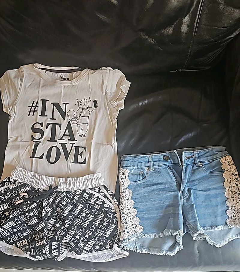Shorts Combo With Tee (No Denim Short)