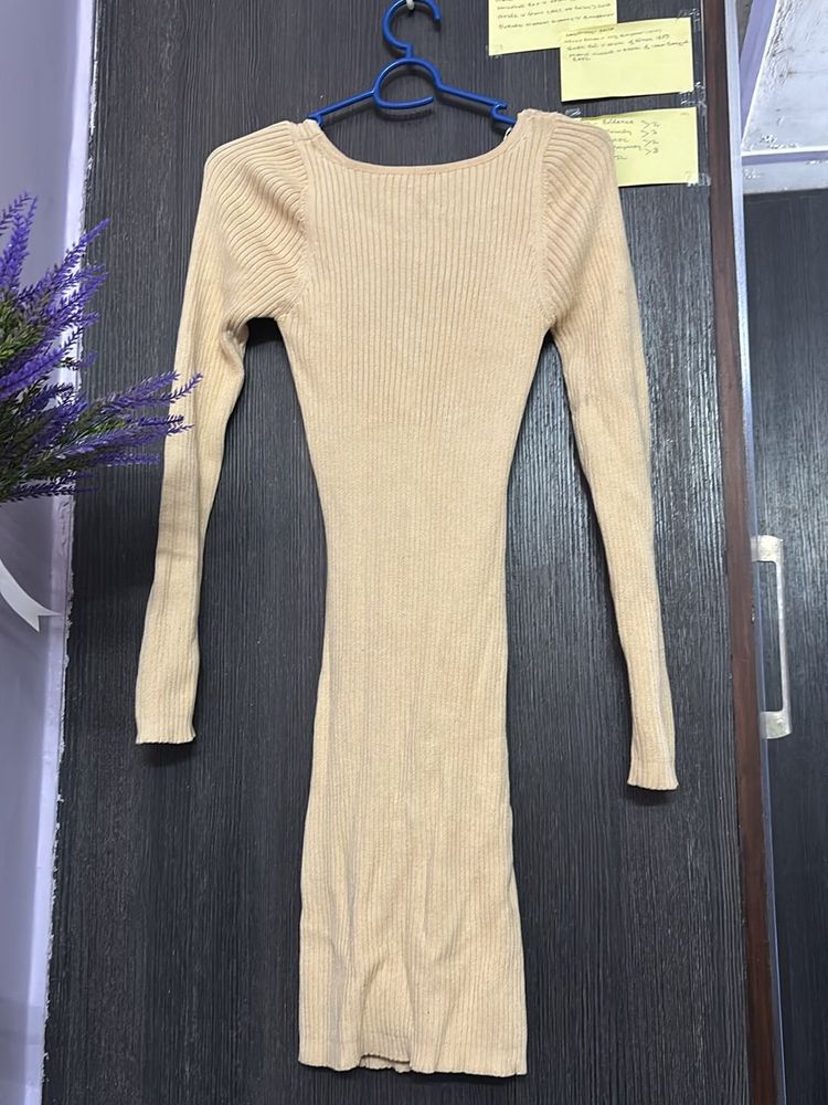 Ribbed Knit Mini Dress