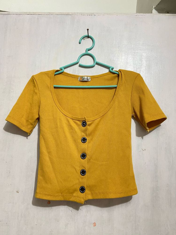 Deep Neck Crop Top | Size s | Good Quality