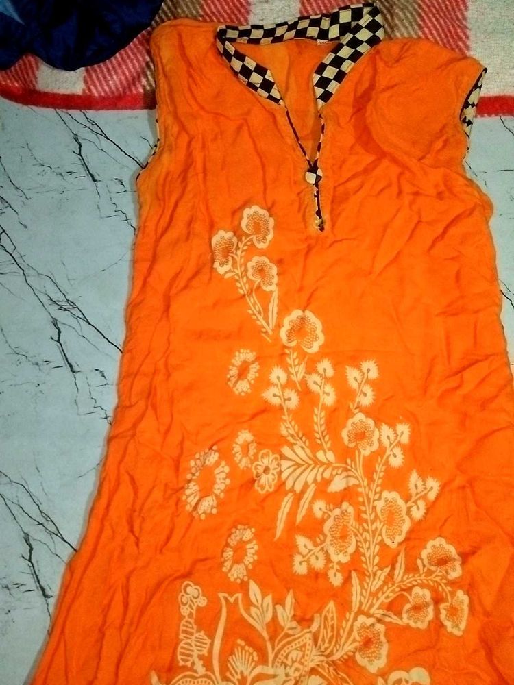 Sleevless Kurti Pure Cotton