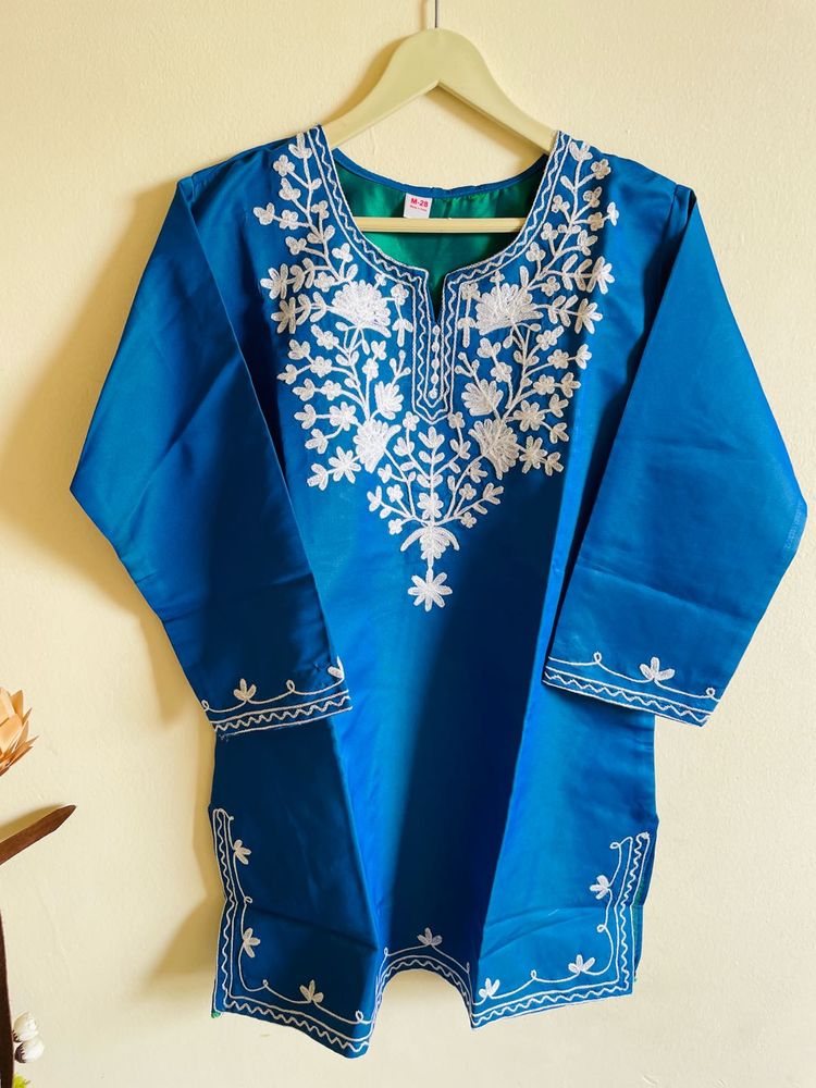 Blue Embroidered Kurta
