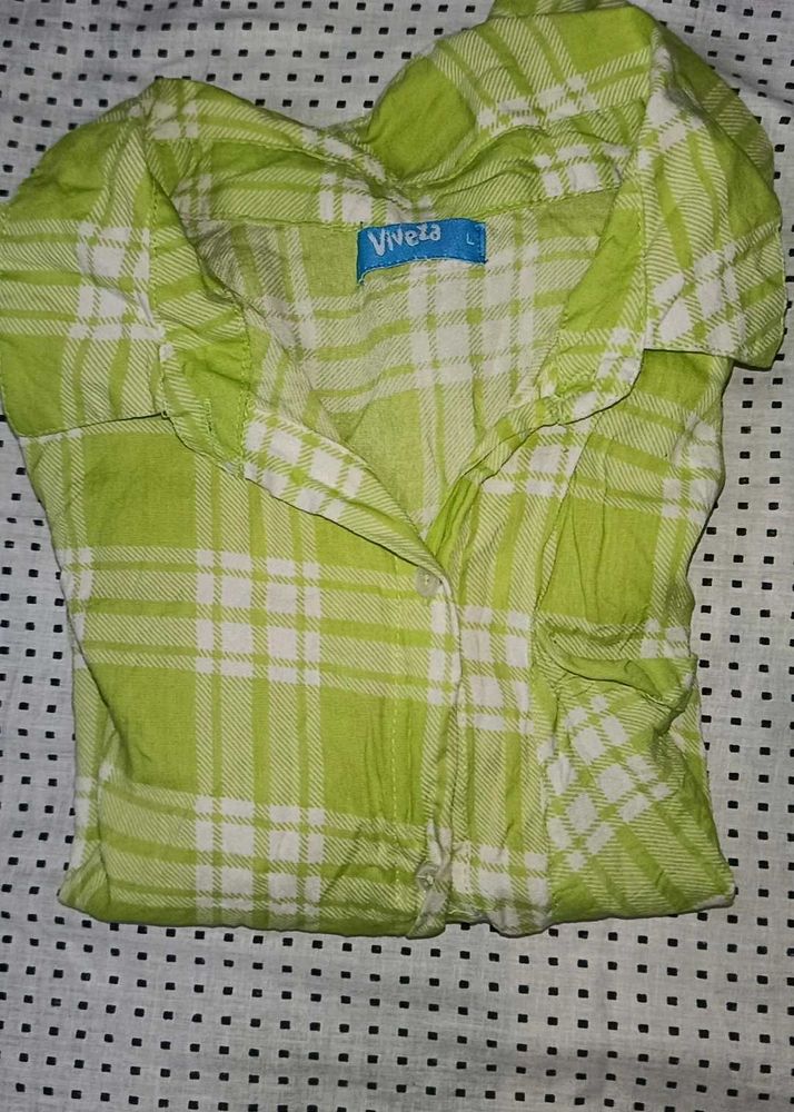 Green Plaid Flannel Shirt