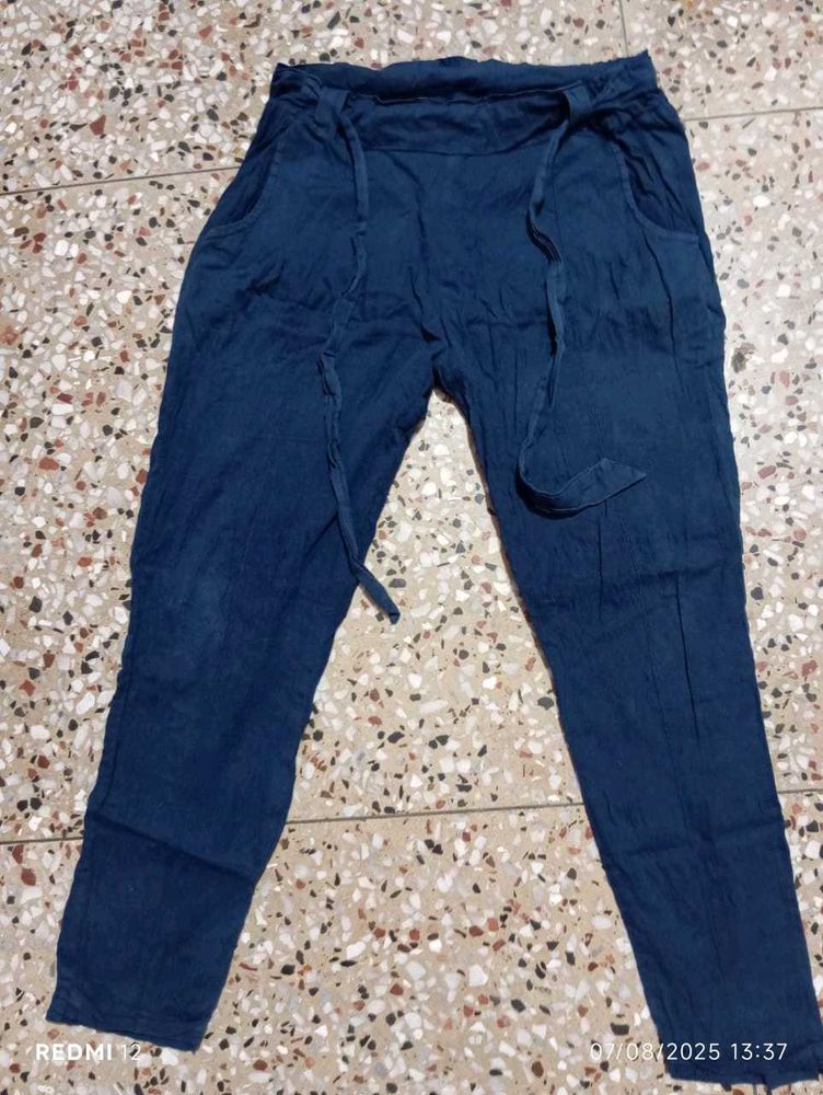 Navy Blue Pants With Dupatta
