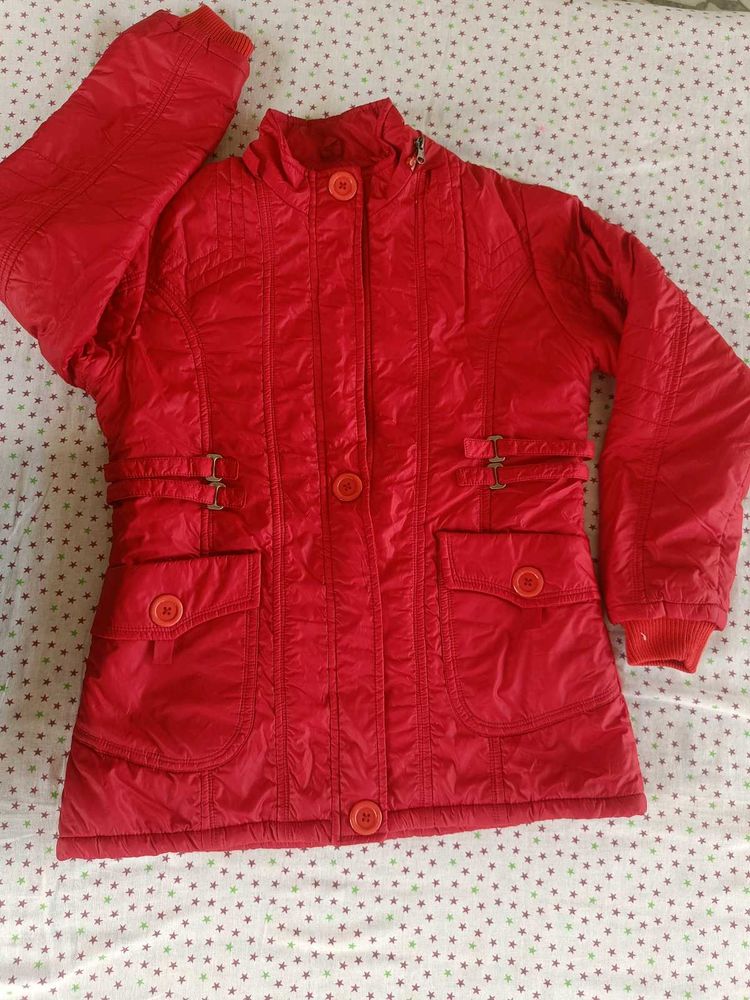 Red Puffer Jacket - Women&#39;s