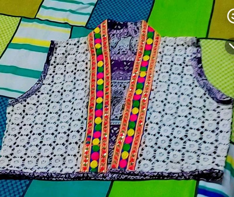 Crochet Lace Embellished Jacket