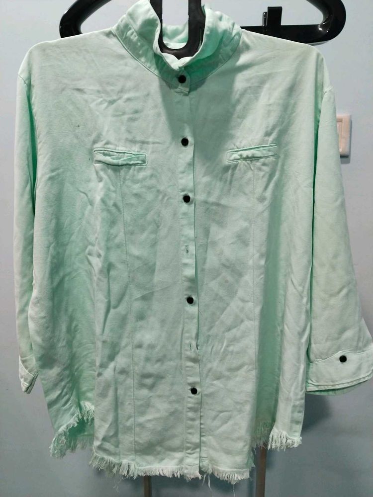 Mint Green Button-Down Shirt
