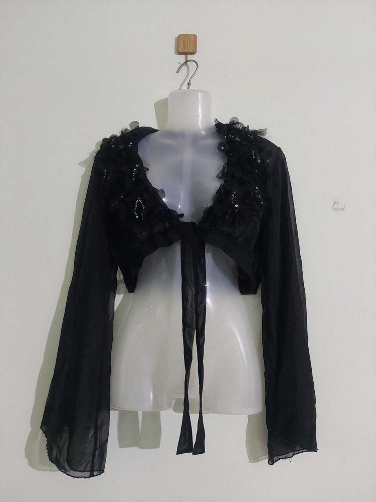 Black Embellished Shrug