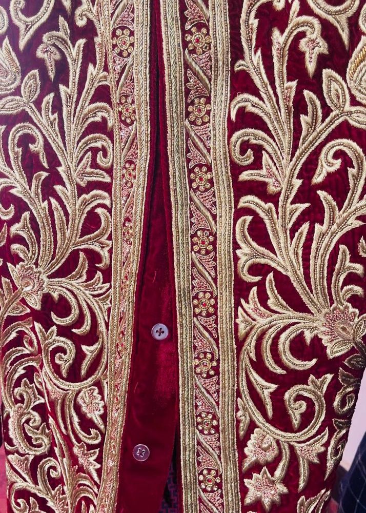 Bridal Sherwani Velvet Full Hand Embroidery