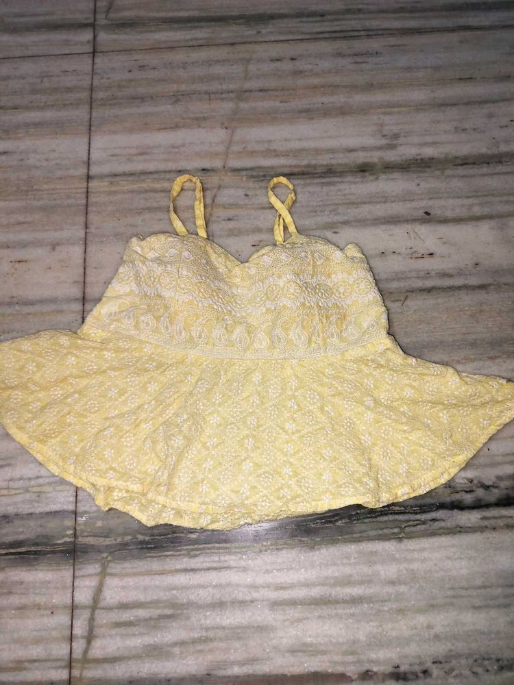Pretty Yellow Crop Top (Padded)🎀😙