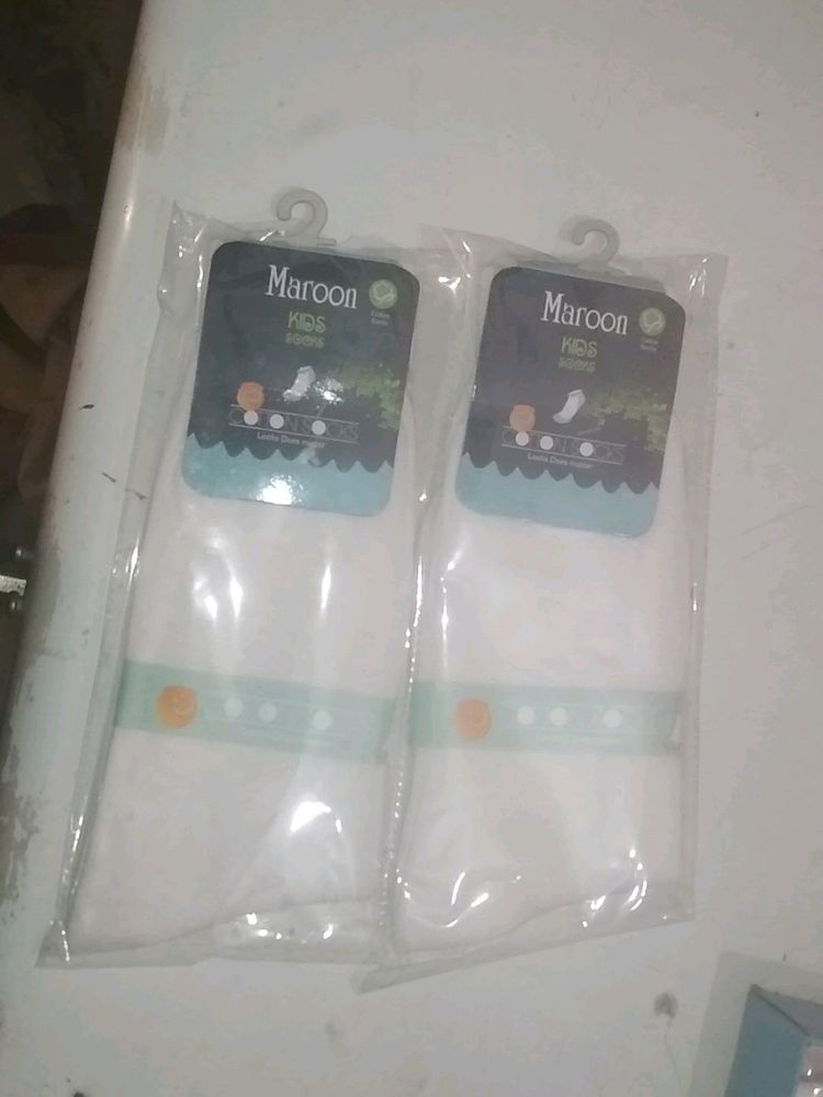Kids School White Socks 2 Pair Of Socks (Upto 11-12 Years Of Age)