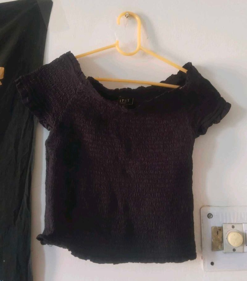 Black Off Shoulder Top