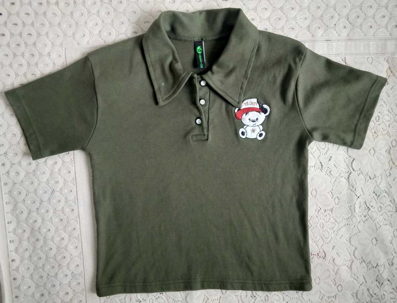 Olive Green Bear Polo