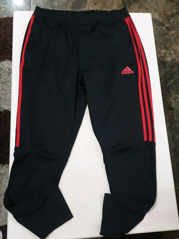 Adidas Black &amp; Red Striped Track Pants
