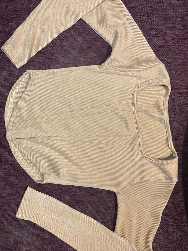 Y2k Ribbed Knit Long Sleeve Top