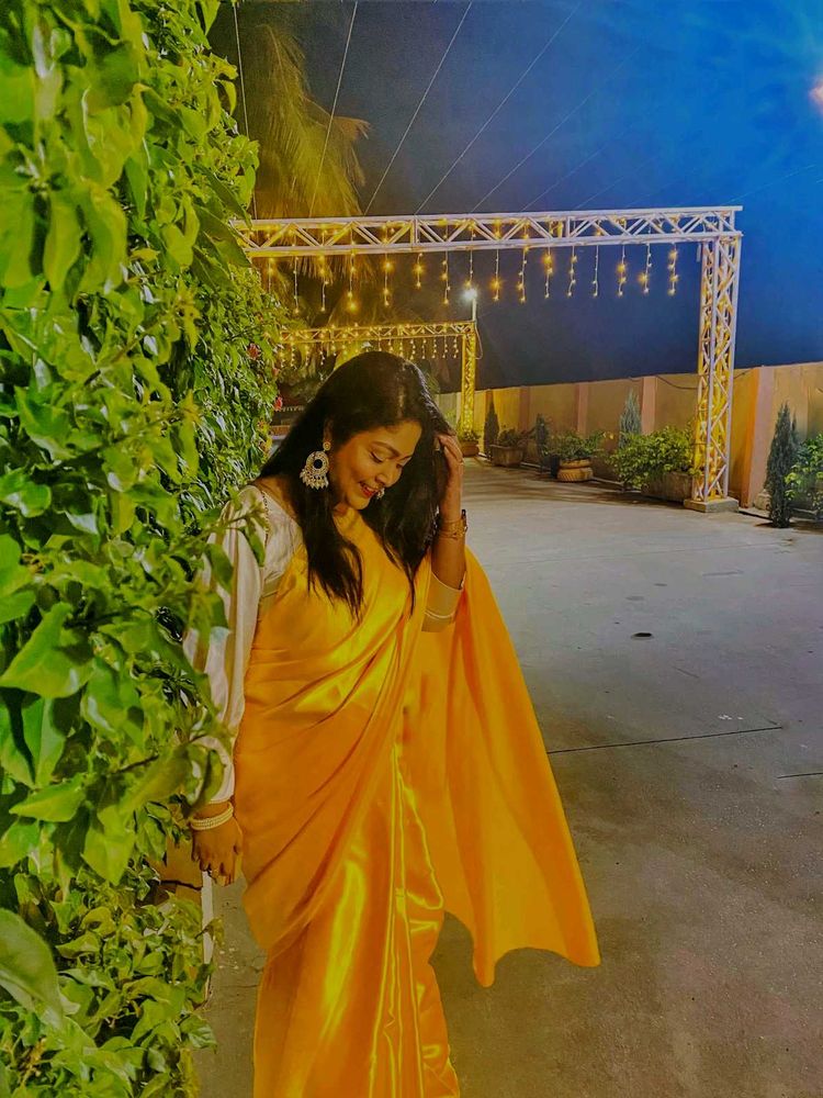2 silk satin shiny saree